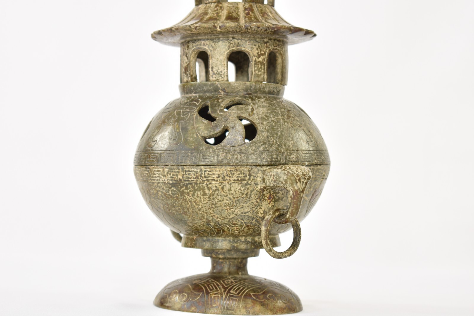 Asian Chinese Jade / Stone Carved Incense Burner