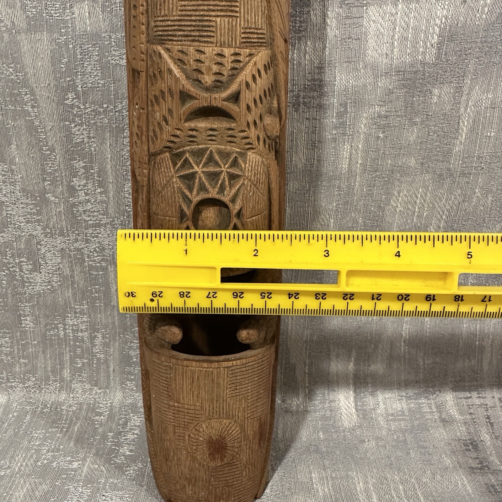 Vtg Chinese Carved Bamboo Junk Fishing Boat Copper Calligraphy Brush Tray Insert