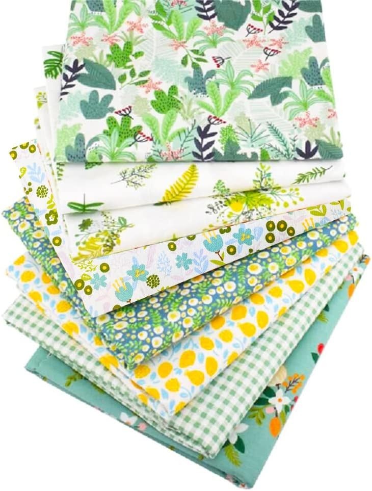 Fat Quarters Fabric Bundles, 8 Pcs 100% Cotton 19.69” x 19.69” (50 x 50cm)