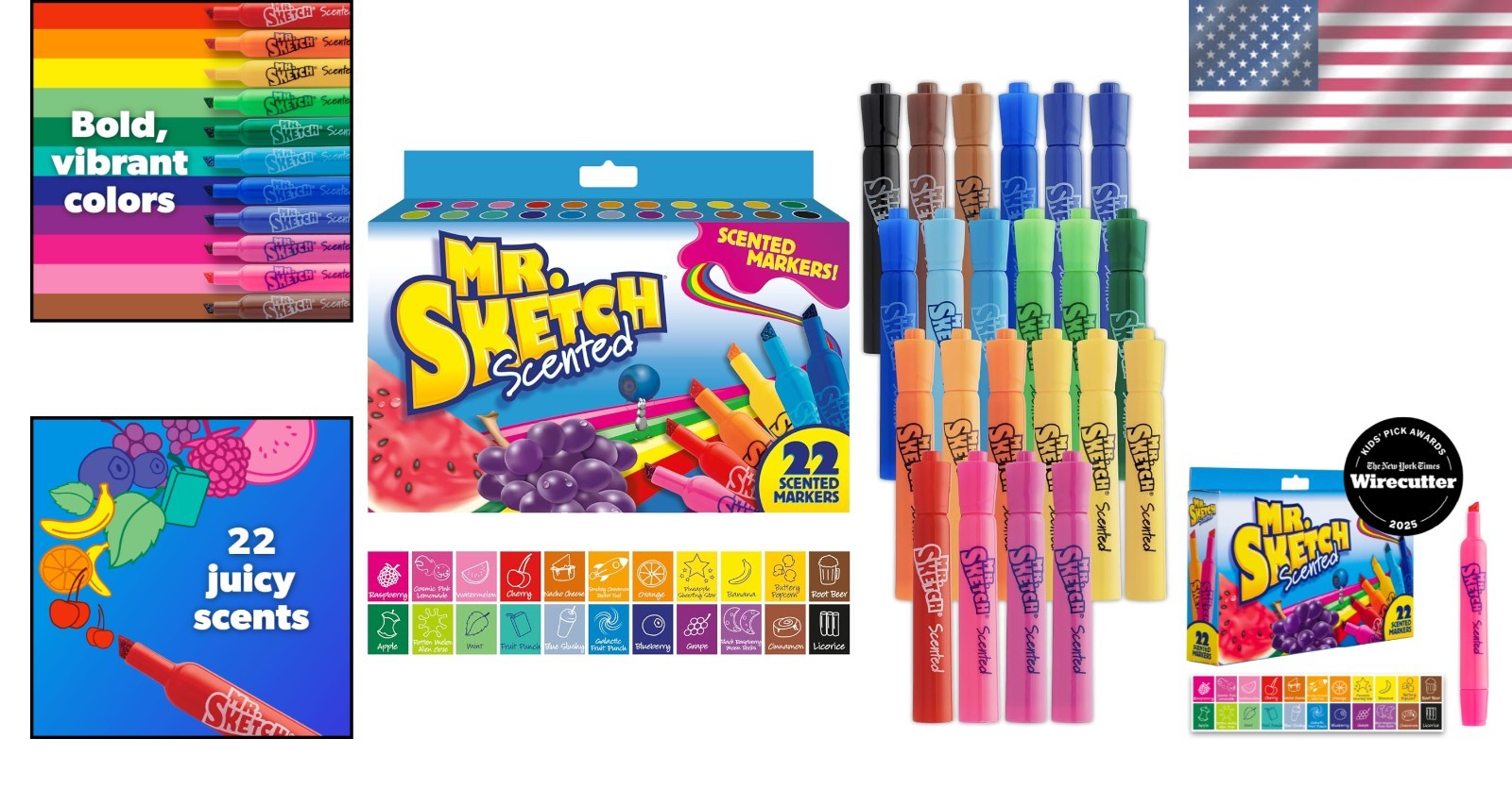 Fun Kids Scented Marker Set – 22 Non-Toxic Chisel Tip Markers in Vibrant Colors