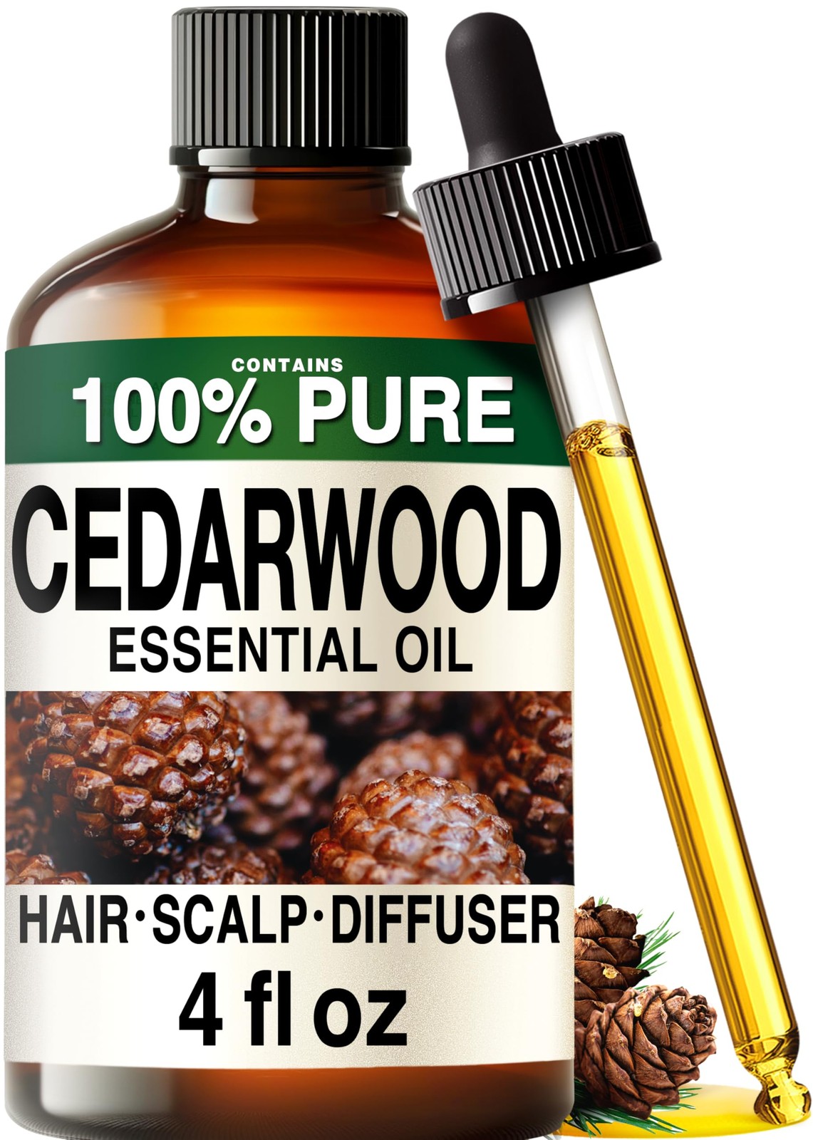 100% Pure Cedarwood Oil – 4 Fl Oz 4.00 (Pack of 1),