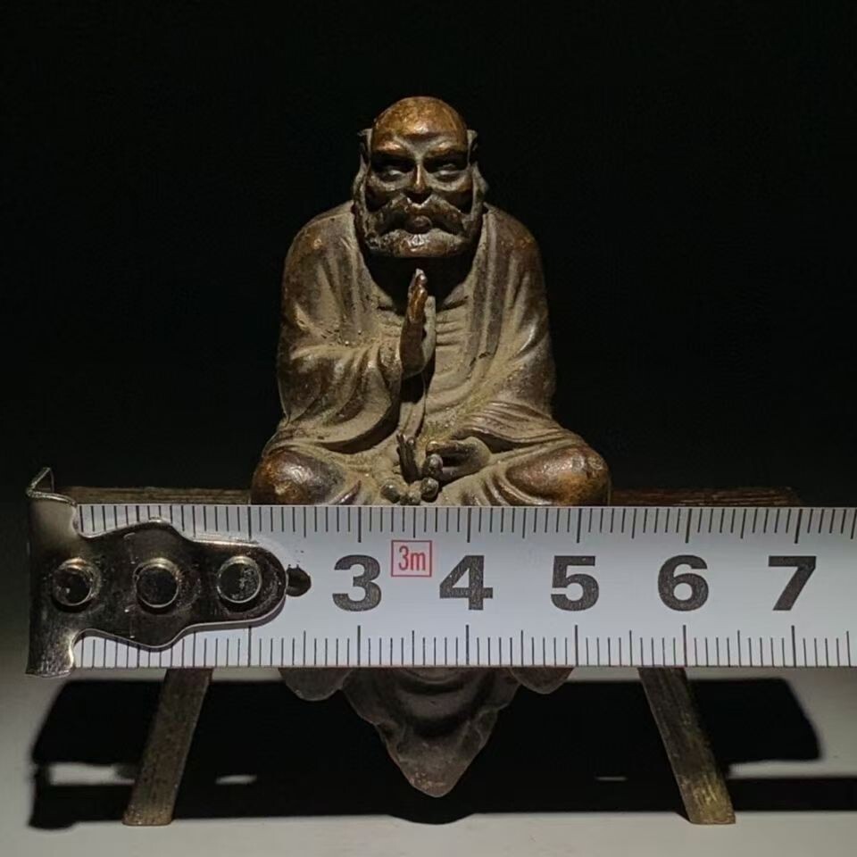 Antique alloy bench Dharma Buddha home decoration