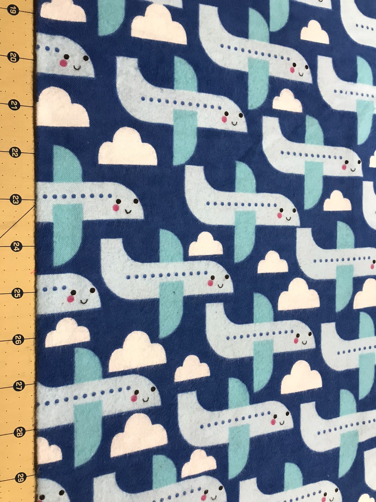 Airplanes Blue Flannel Fabric Sold By The Yard #2169