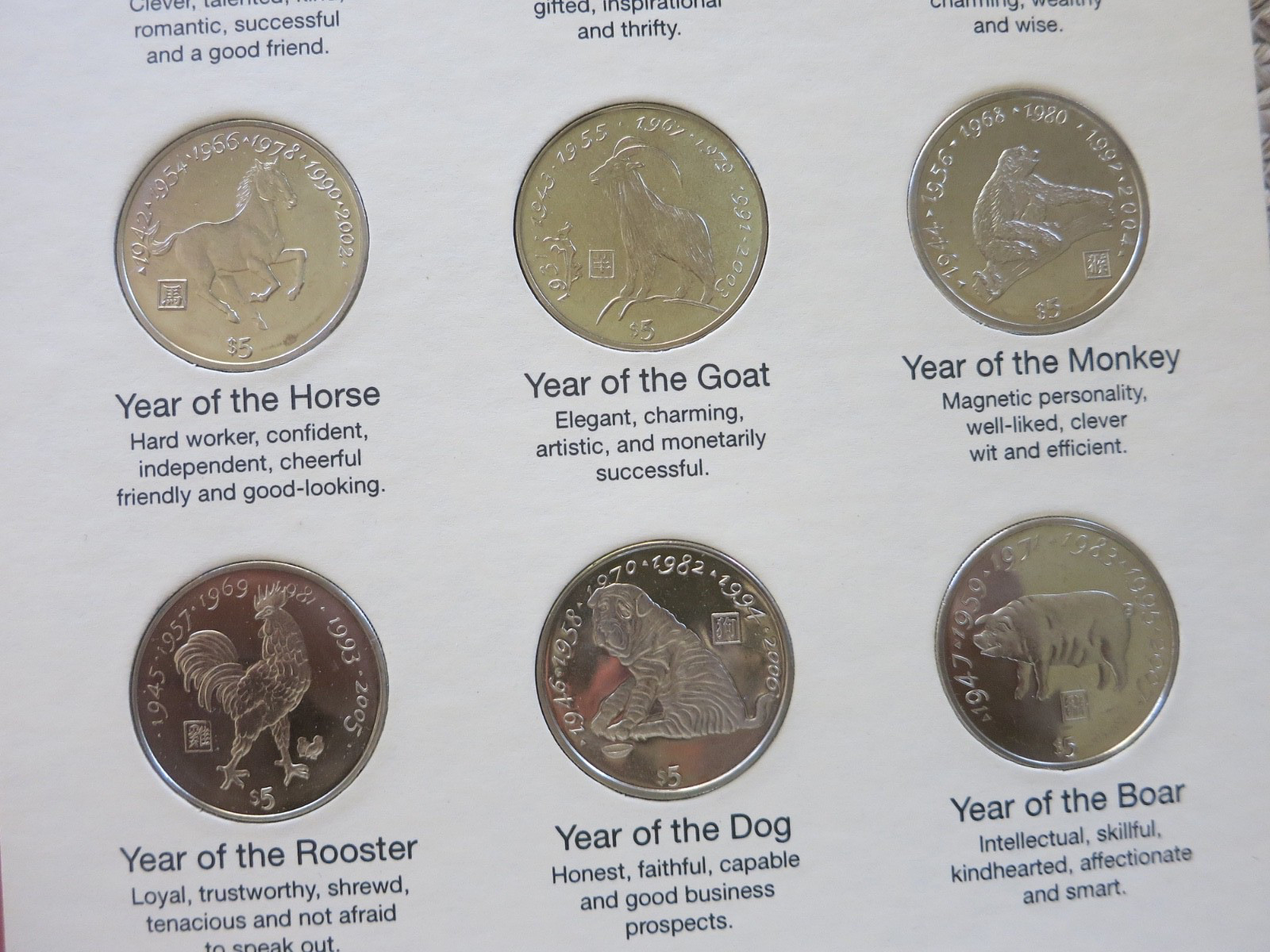 CHINESE LUNAR ZODIAC COMMEMORATIVE 12 PROOF COINS