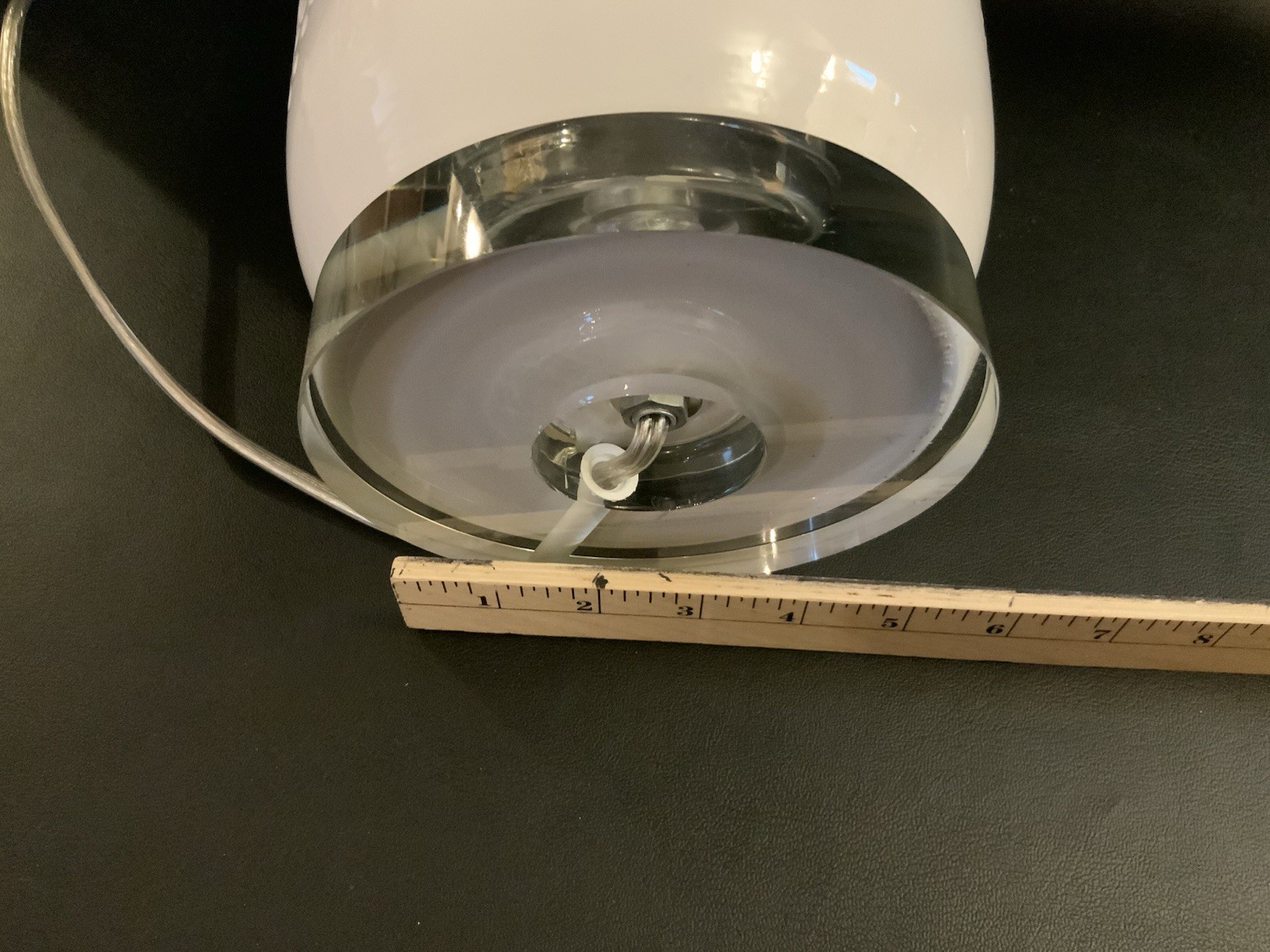 Lamp Pierced White Bone China W/Lucite Base Modern