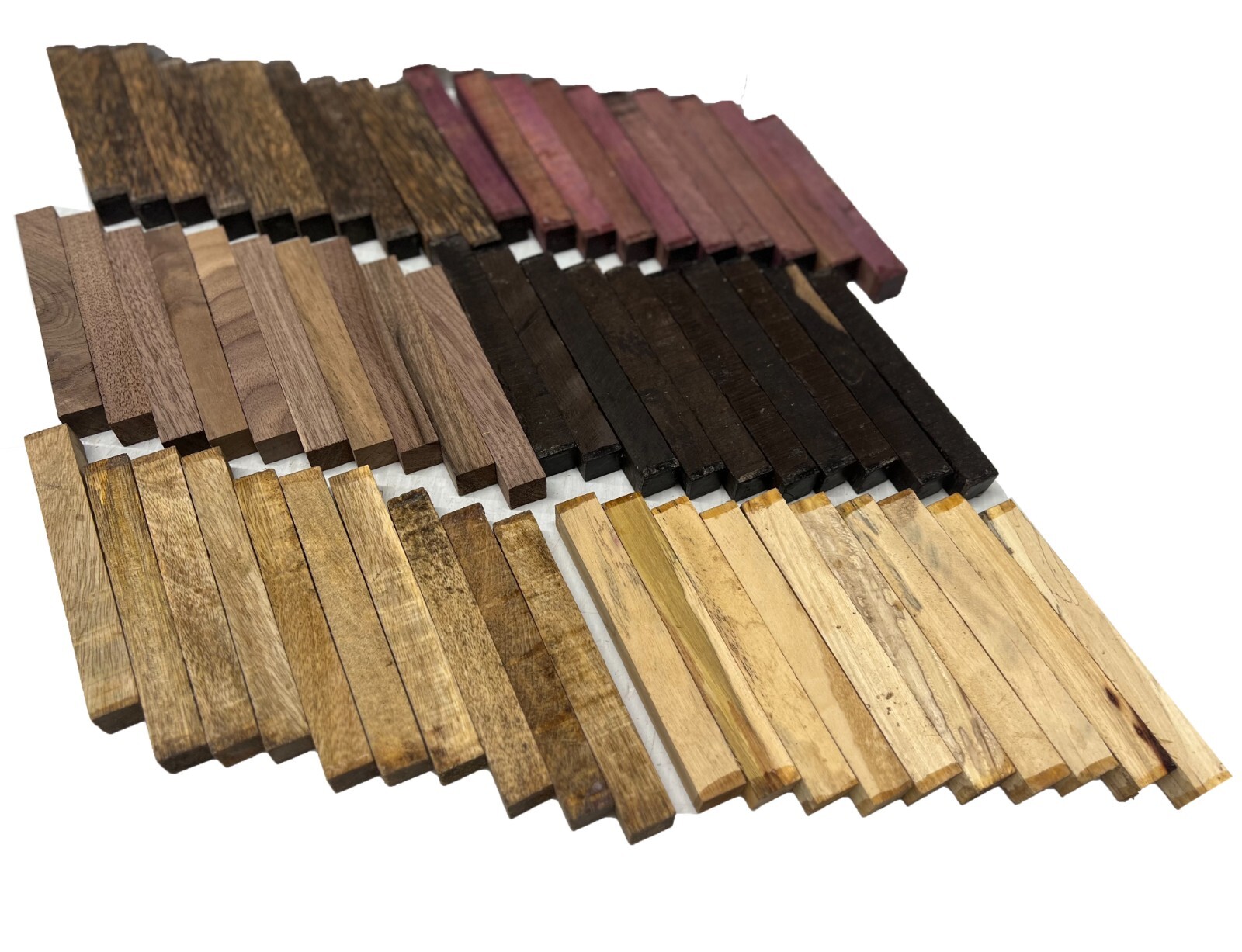 6 SPECIES, EXOTIC WOOD ZONE PACK OF 60 PEN BLANKS WOOD TURNING 3/4″ X 3/4″ X 6″