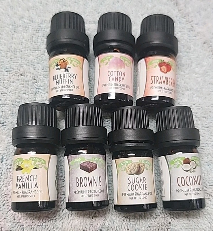 Good Essential Premium Fragrance Oil Lot Of 7 .17 Fl Oz Strawberry Blueberry