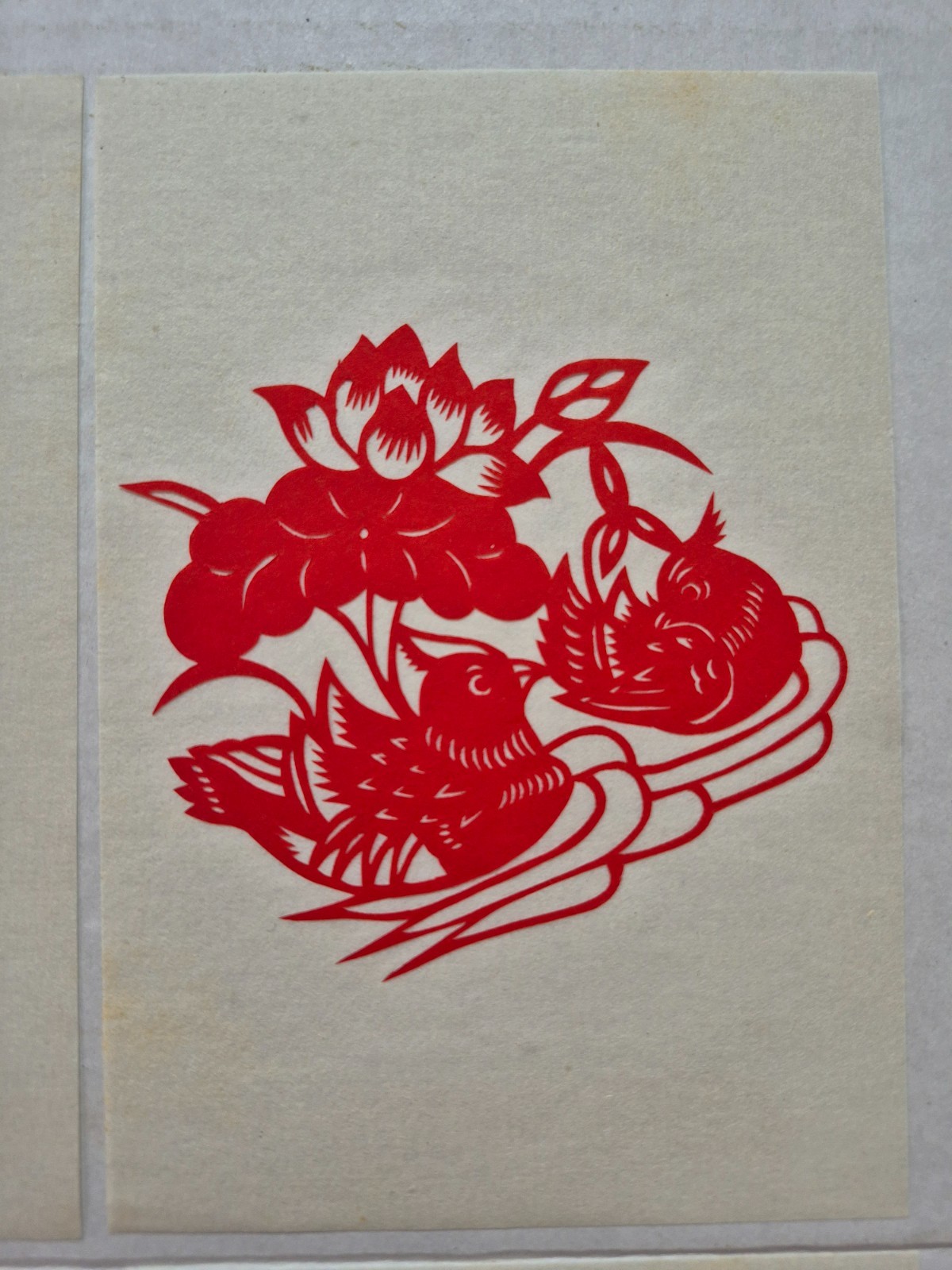 Unused Set of 10 Chinese Folk Art Paper cuts Peacock & various birds Designed