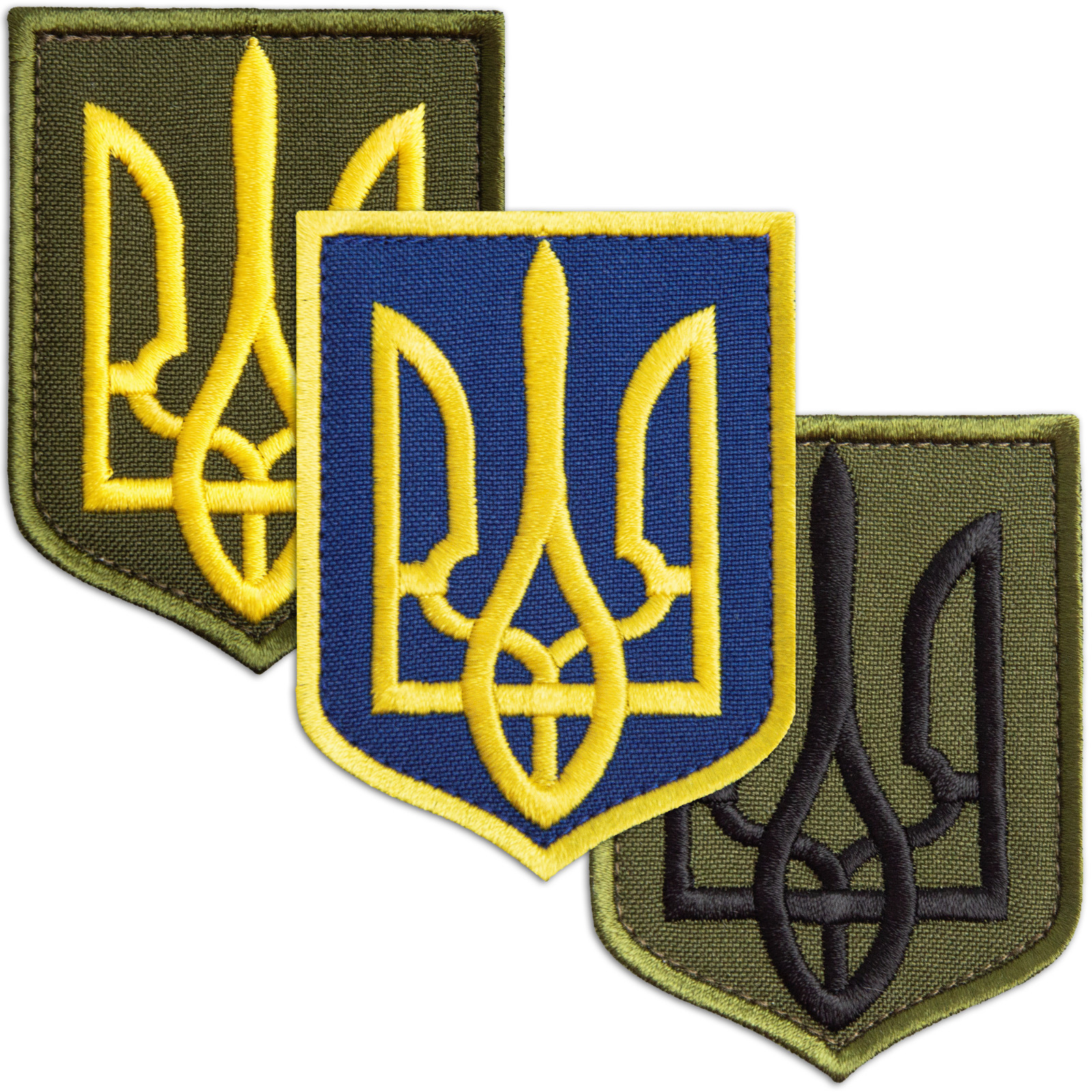 3Pcs Ukraine Patch Set, Ukraine Coat of Arms Shield, Trident, Tryzub, Hook Loop