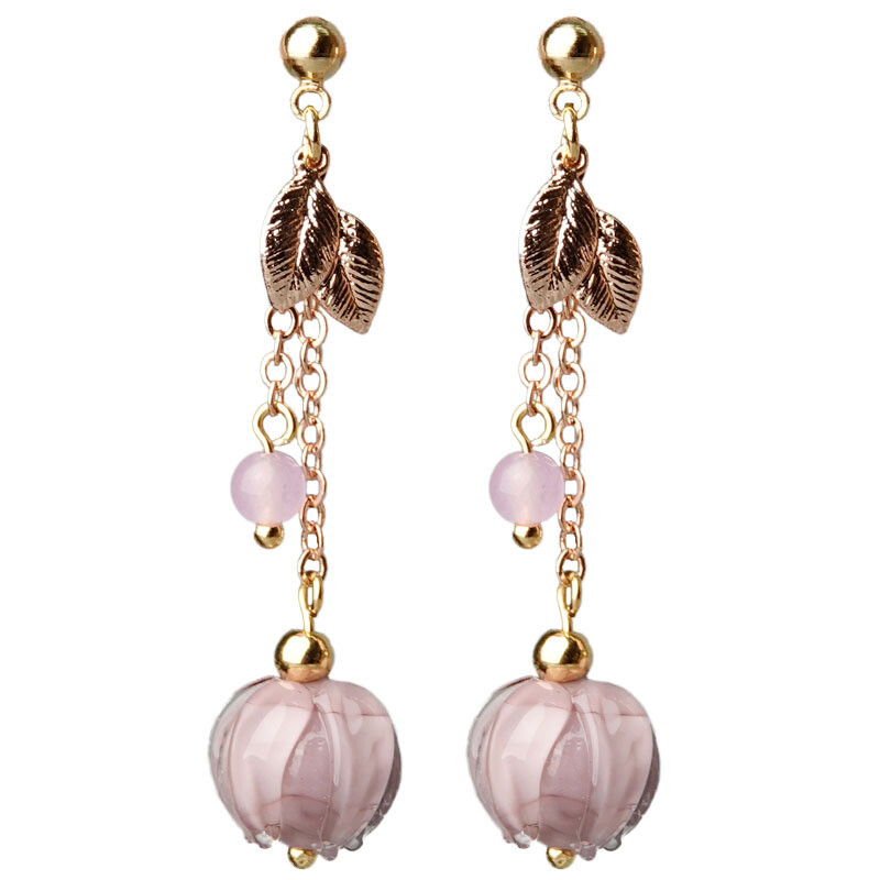 China Coloured Glaze/Orchid Gild Tibetan Style Exquisite Fashion Earbob Earrings