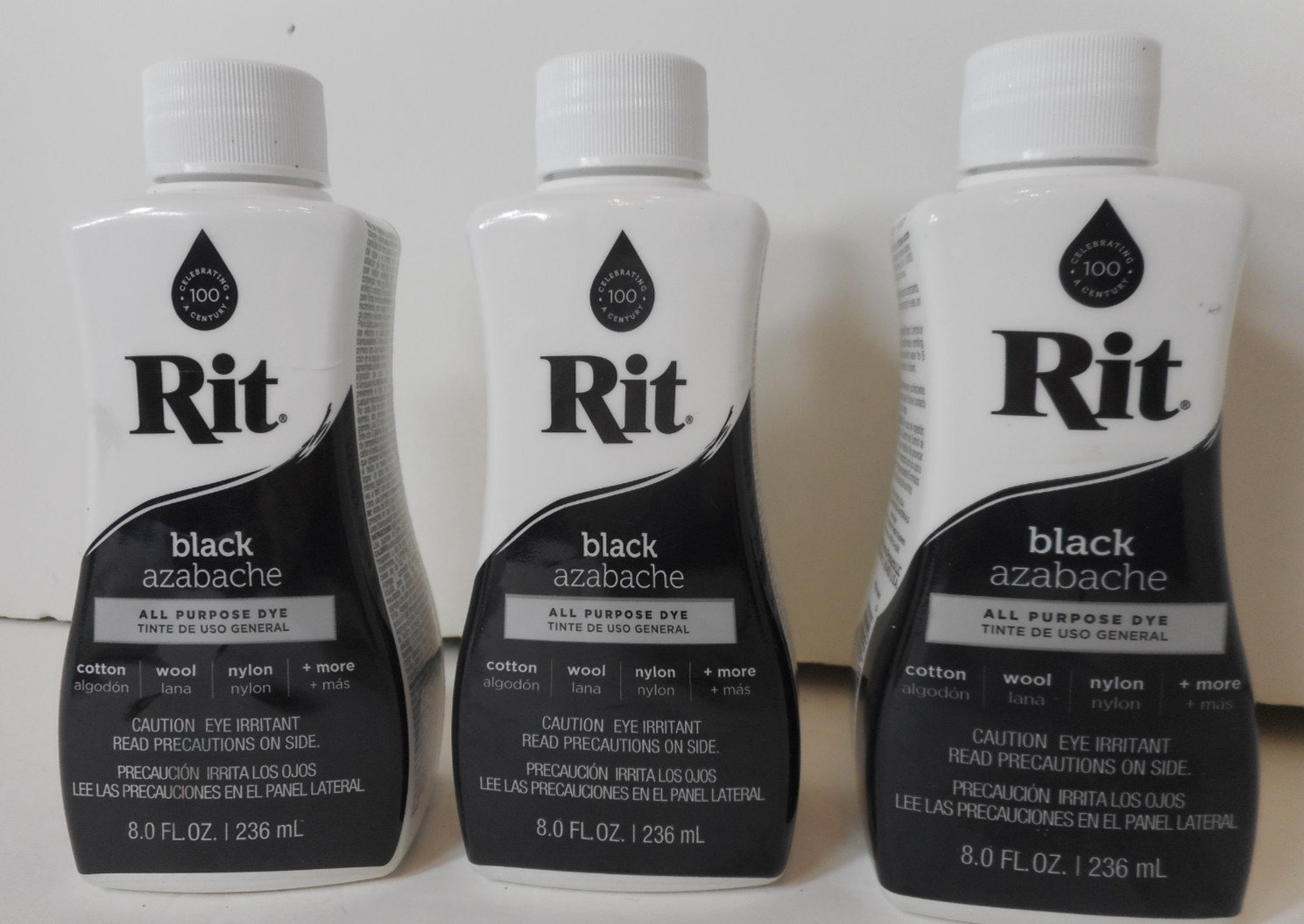 💥Rit All Purpose Liquid Dye 8 oz, Black (PACK OF 3)-FREE SHIP