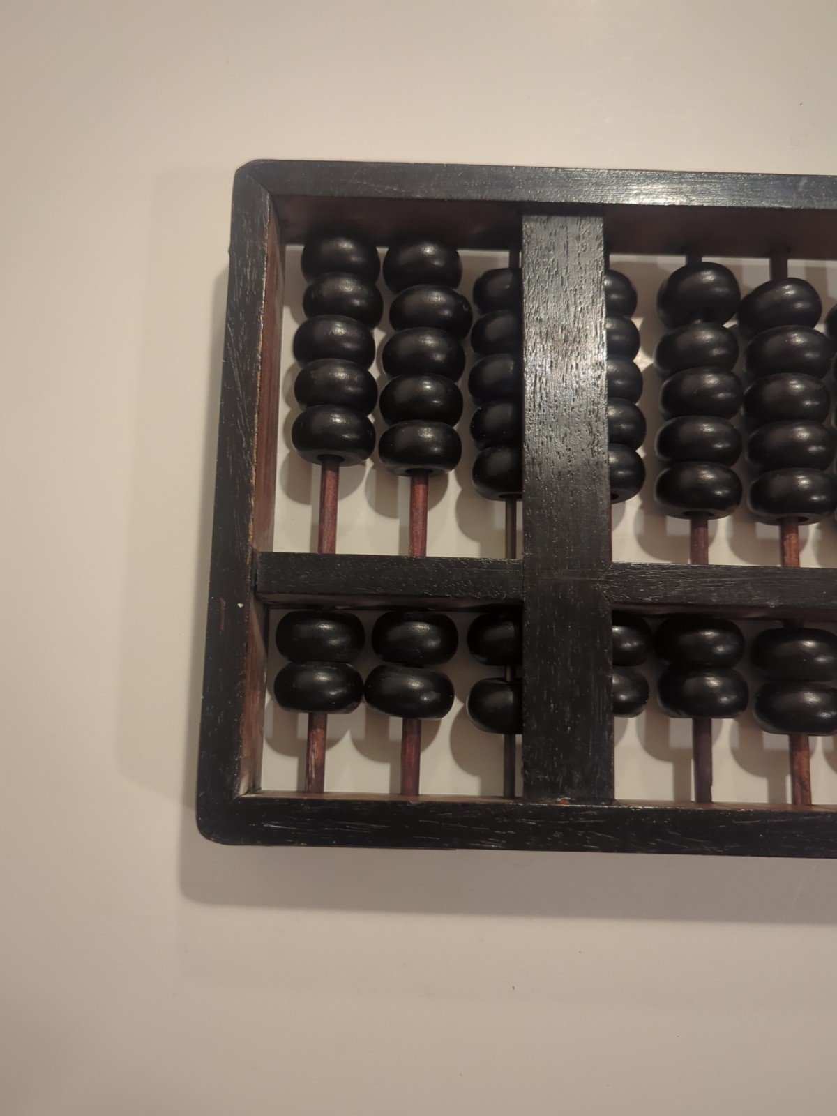 Vintage Lotus – Flower Brand ABACUS Black Painted Wood with Brass Accents