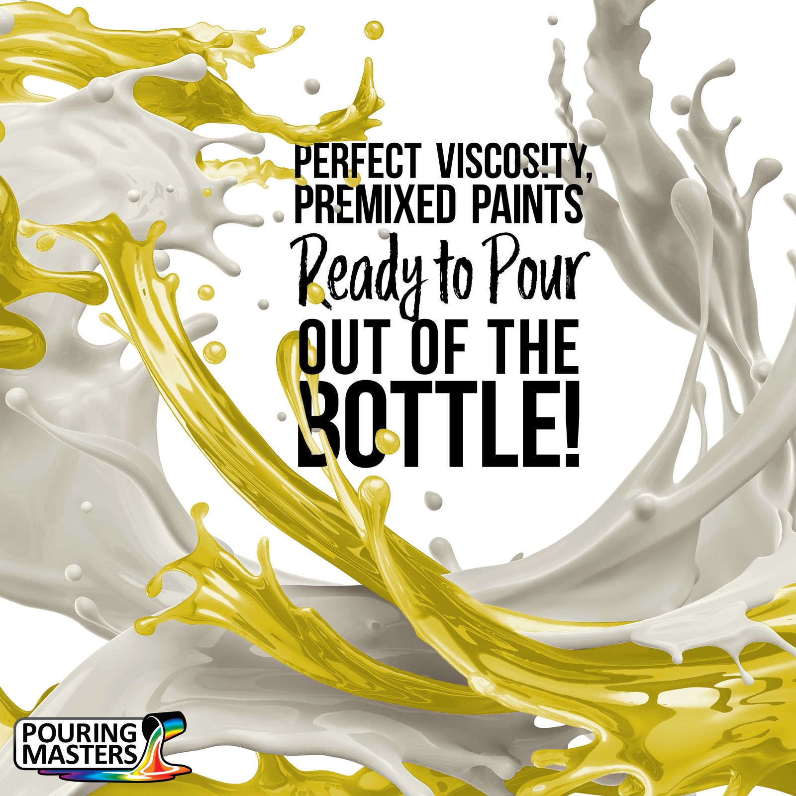 Pouring Masters Lemon Yellow 8-Ounce Bottle of Water-Based Acrylic Pouring Paint
