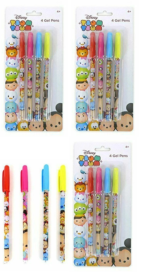 Lot 4 Disney 16ct Gel Pen Tsum Tsum Color Kit Mickey Mouse Kids Back to School