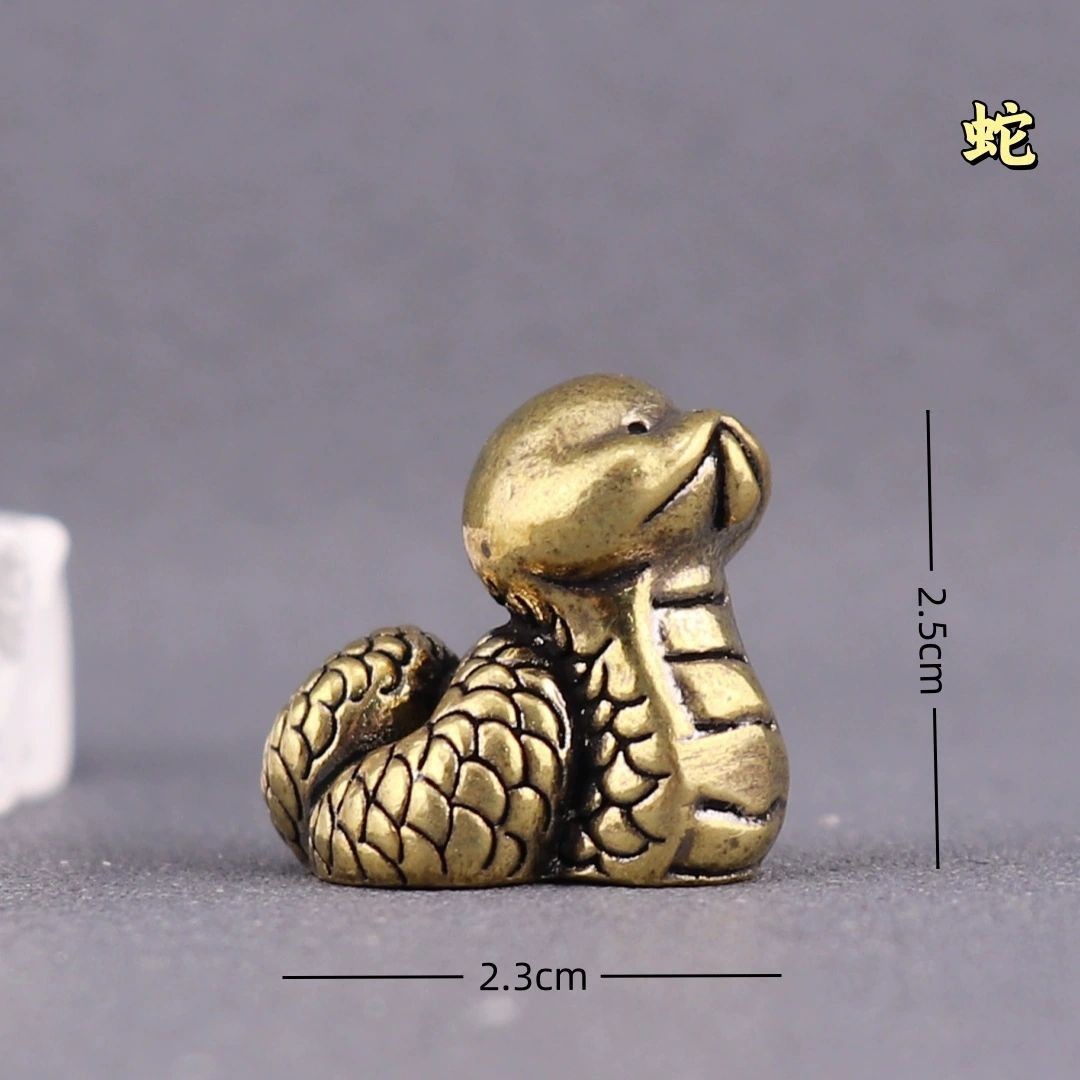 12 pcs Brass Chinese Zodiac Ornament Set Pure Copper 12 Animal Craft Decor
