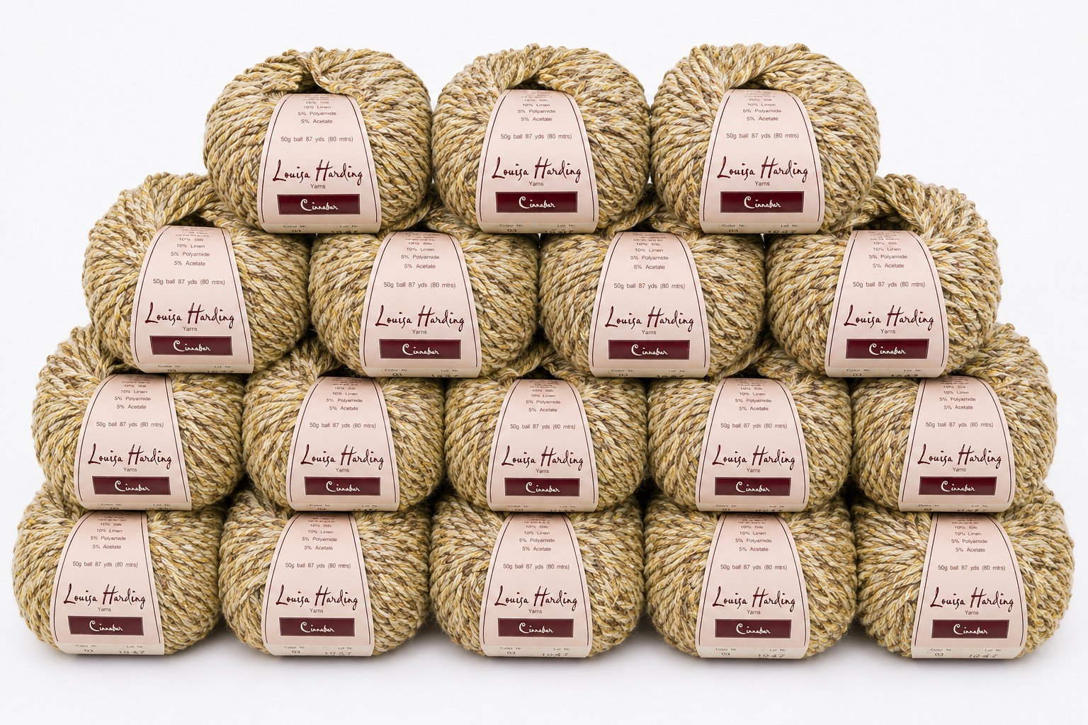 Louisa Harding Cinnabar Yarn Lot 15 Skeins Color 03 Lot 1047 Silk Linen Blend