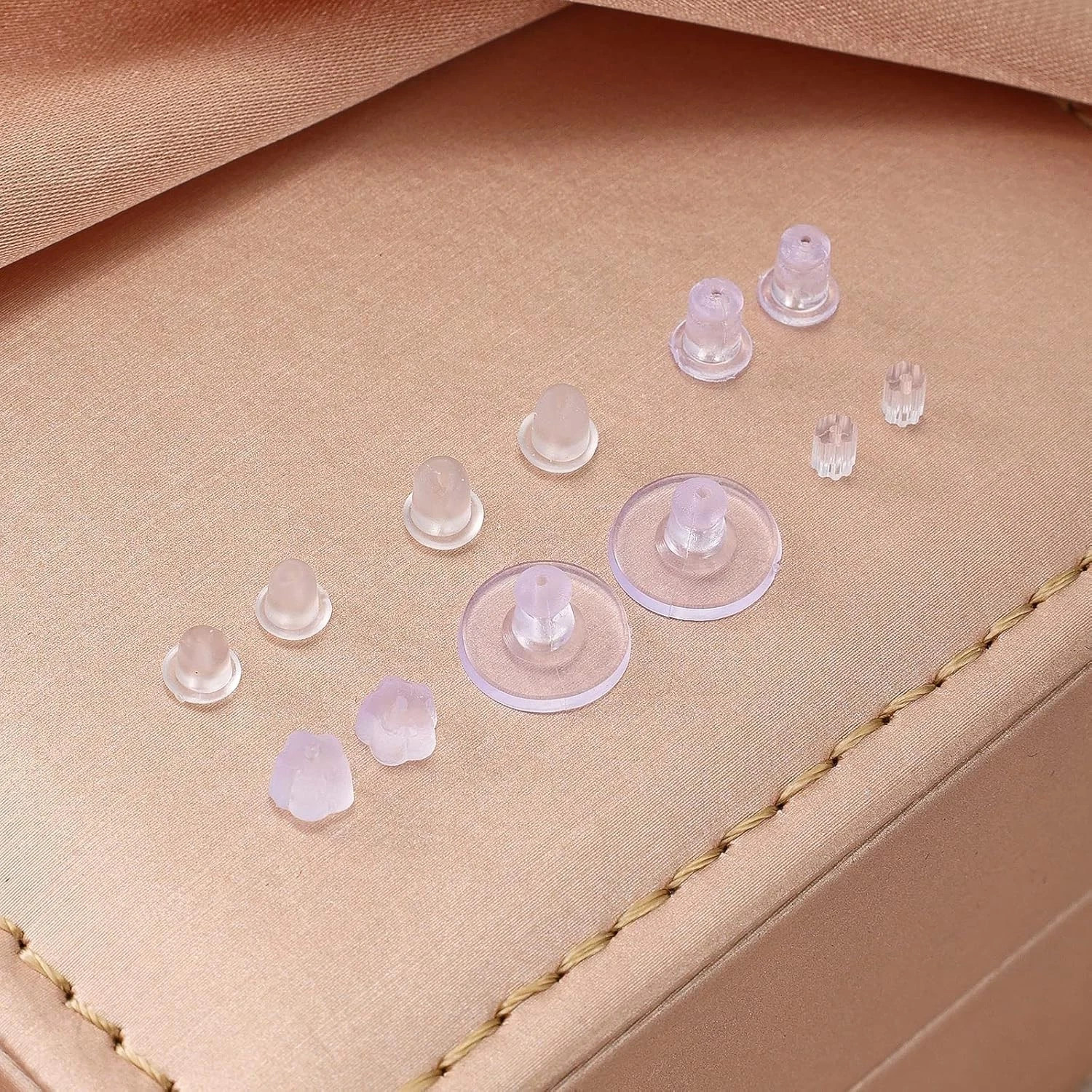 6 Styles 600pcs Silicone Earring Backs Clear Rubber Safety Clutch Stoppers Kit