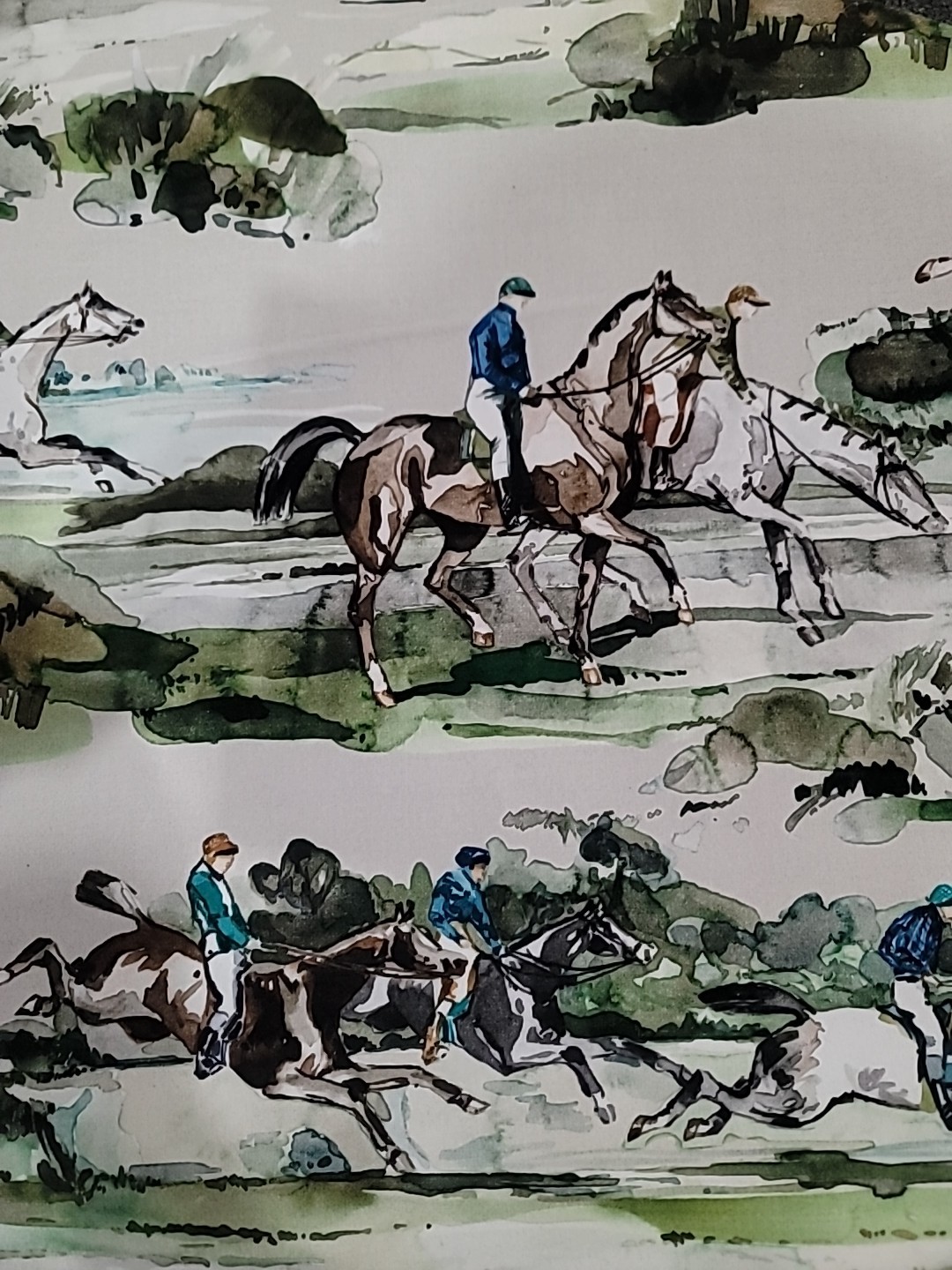 Mulberry Home Morning Gallop Velvet in Racing 1 Yard FD295/S43 New