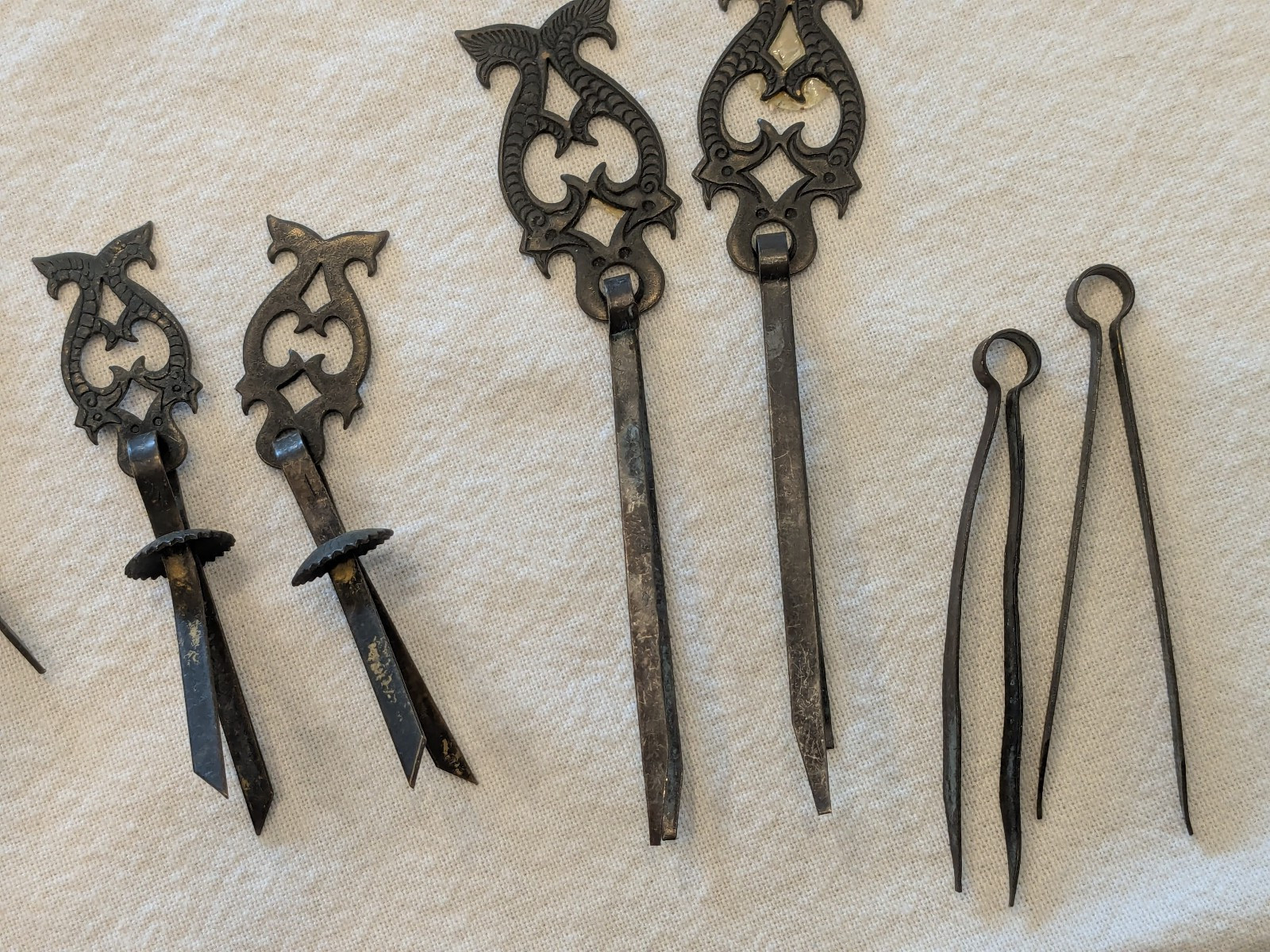 Vintage Asian Lock Lot of Chinese Korean Furniture Hardware Keys Fish Shackle