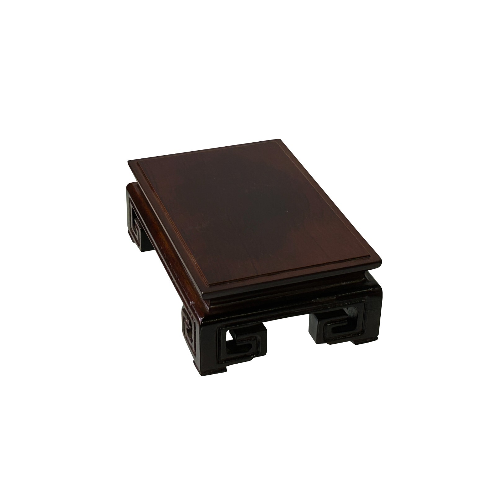 5.5″ Brown Wood Rectangular Ru Yi Scroll Leg Display Stand Riser Easel ws4148A