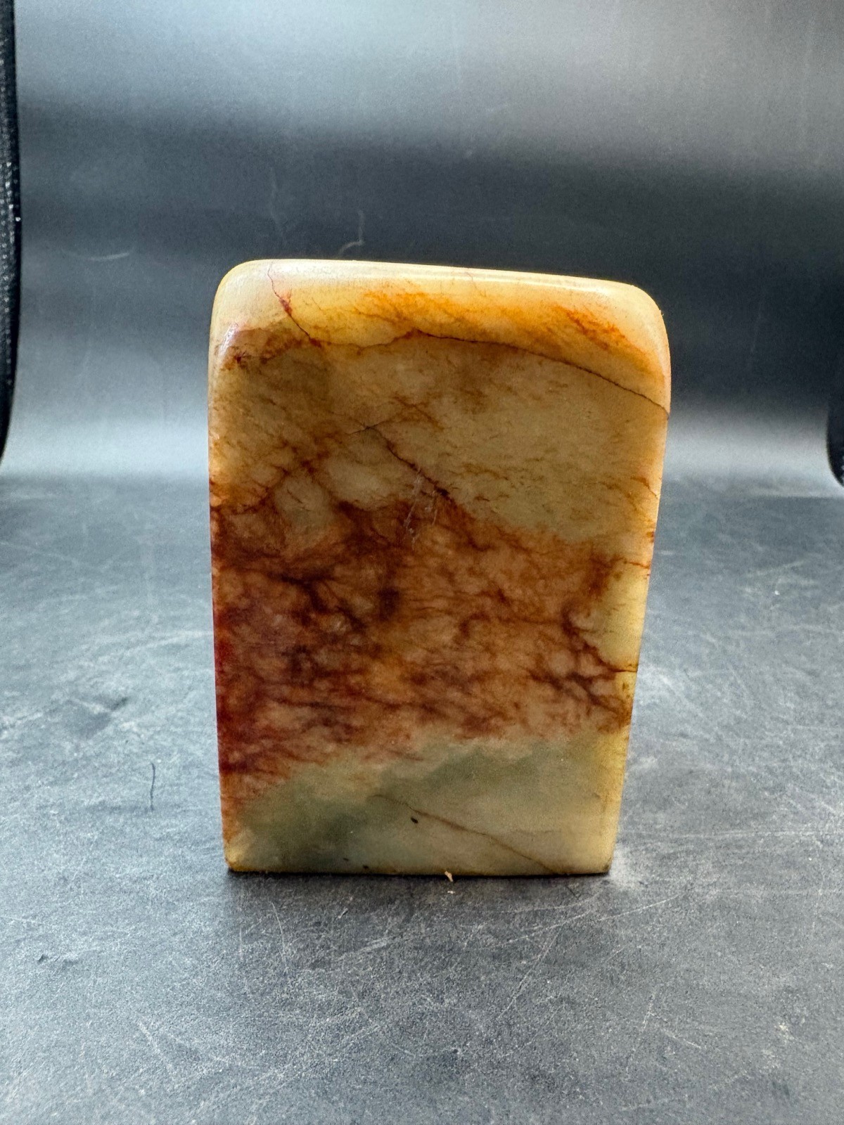 Vintage Chinese Hetian ? White Jade Marble Stone Seal Signet