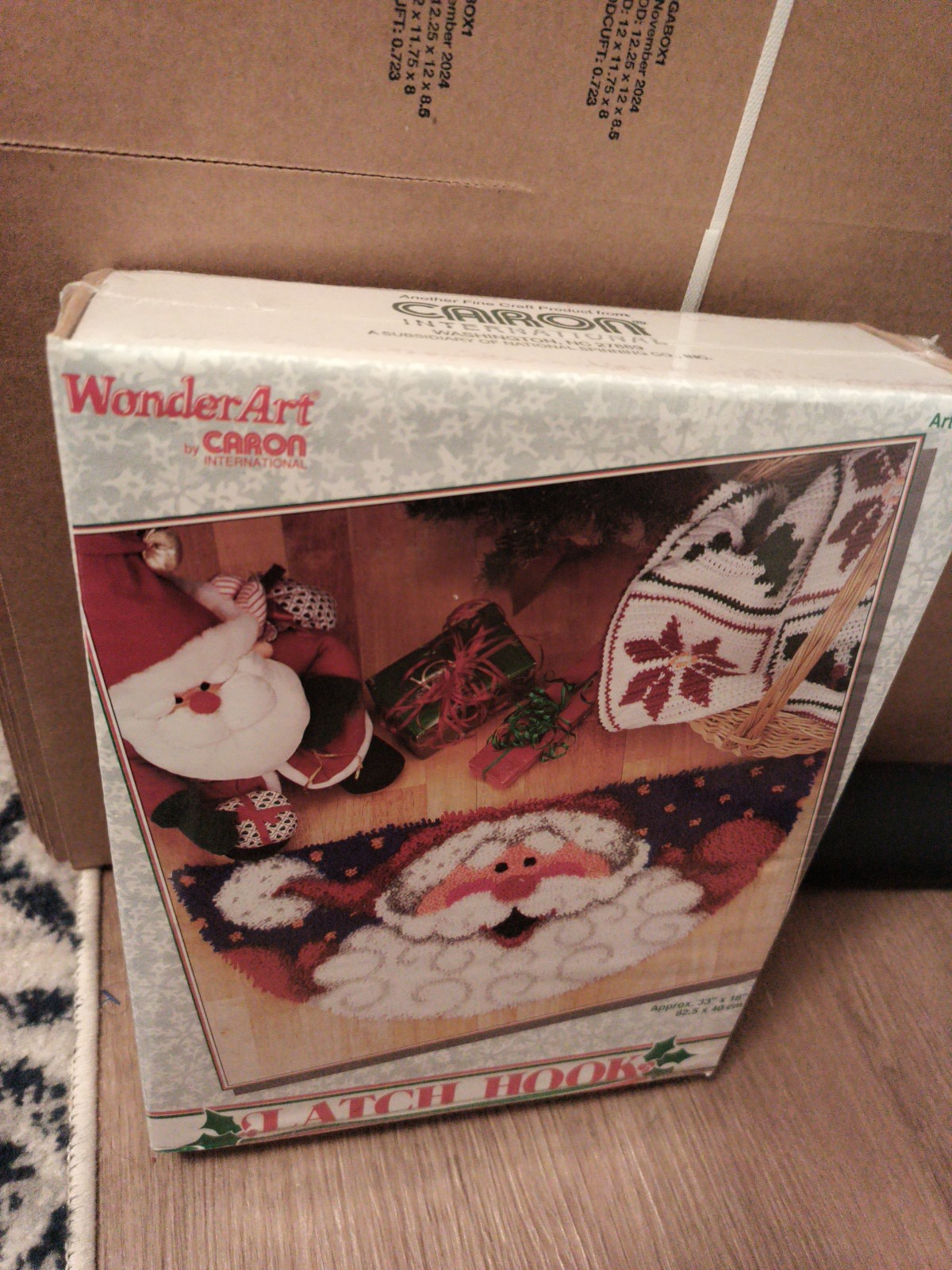 Wonder Art Caron Latch Hook Kit #4659 Kris Kringle Inside Mat 33″X 16″ Santa New