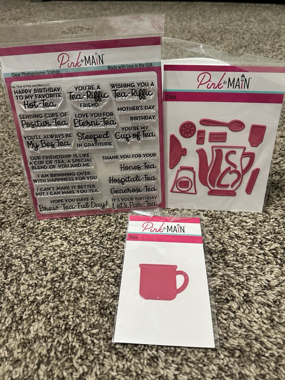Pink & Main Tea Time Stamps, Simple Mug Die, Tea Party Dies-New-scrapbooking