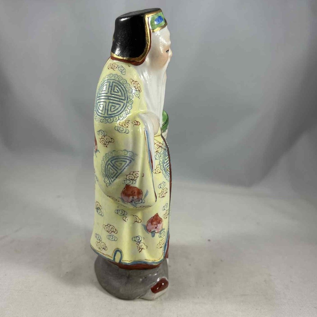 Chinese Statue of Shou Xing Immortal God Longevity 1 of 3 Star Gods/Fu Lu Shou