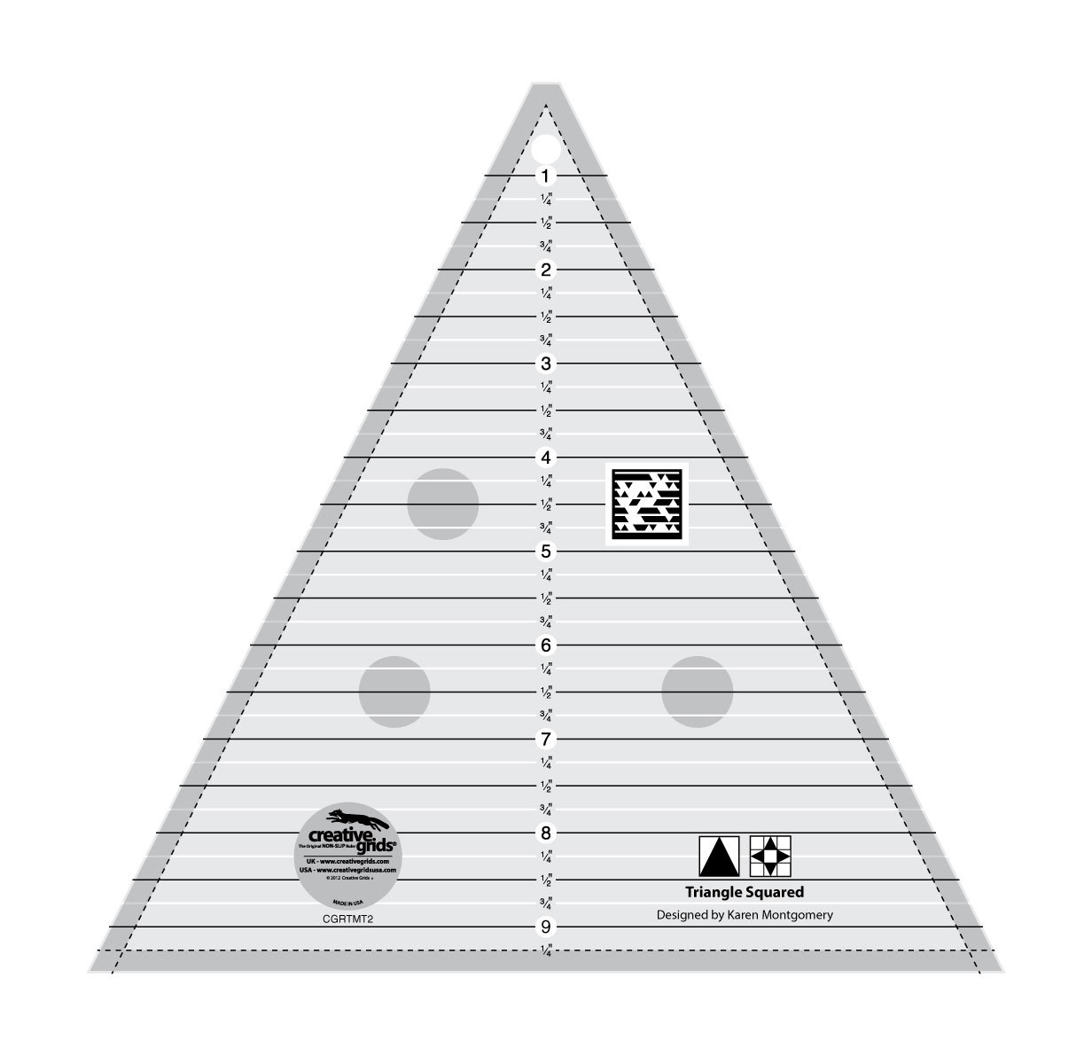 Creative Grids Triangle in a Square Sewing and Quilting Ruler