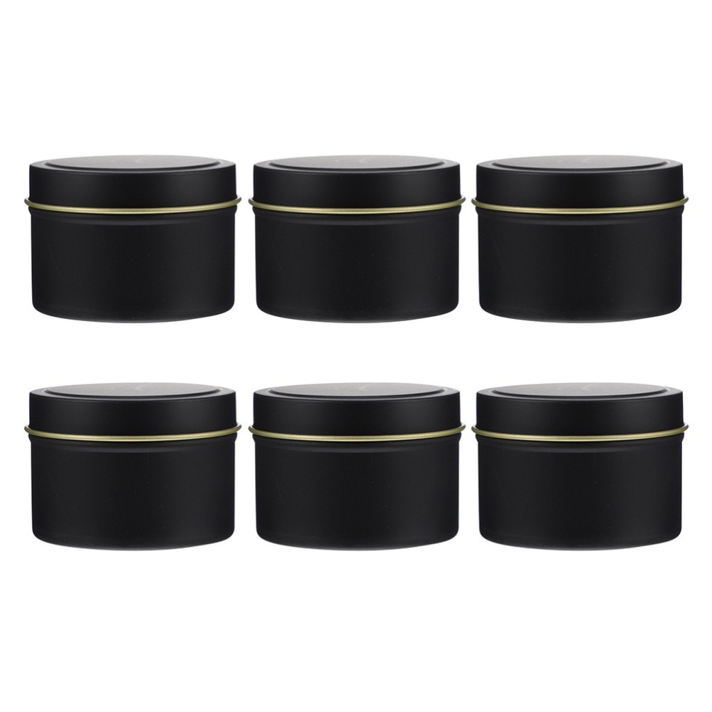 6pcs Candle Jars with Lid Round Candle Container Tins Empty Storage Box for