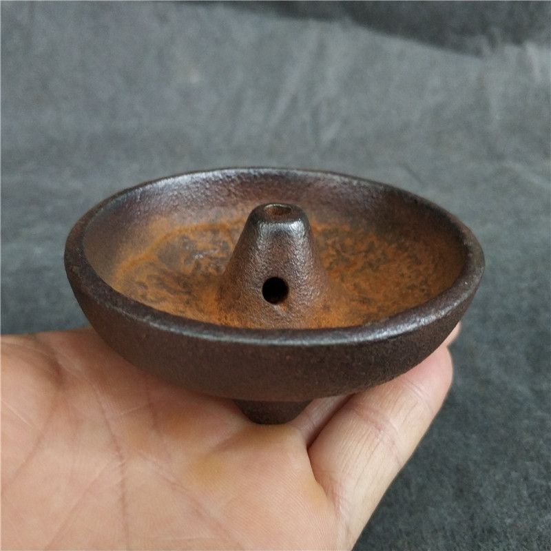 Vintage Cast Iron Oil Lamp 300g Buddhist Altar Lamp Wick Included No Kerosene