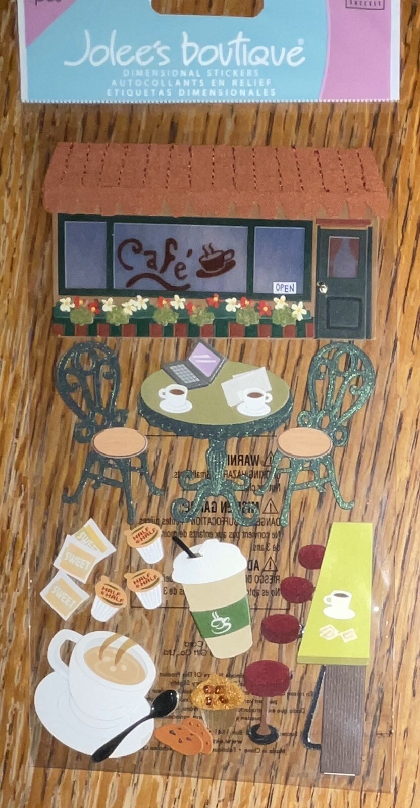VERY RARE Jolees Coffee Talk Cafe Shop Pastry’s Restaurant 3D Scrapbook Stickers