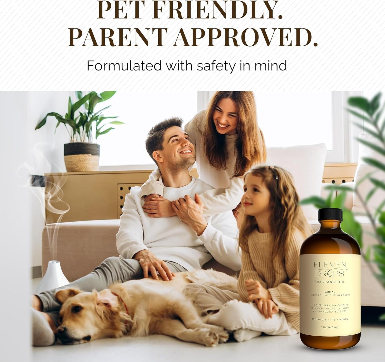 16 Oz Santal Fragrance Oil – Long-Lasting Pet Safe Essential for Candles & Soaps