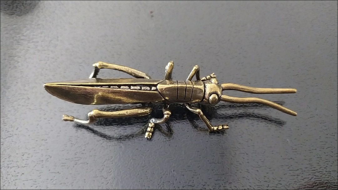 Brass Locust Ornament Vintage Copper Tea Pet Desktop Decor Collectible