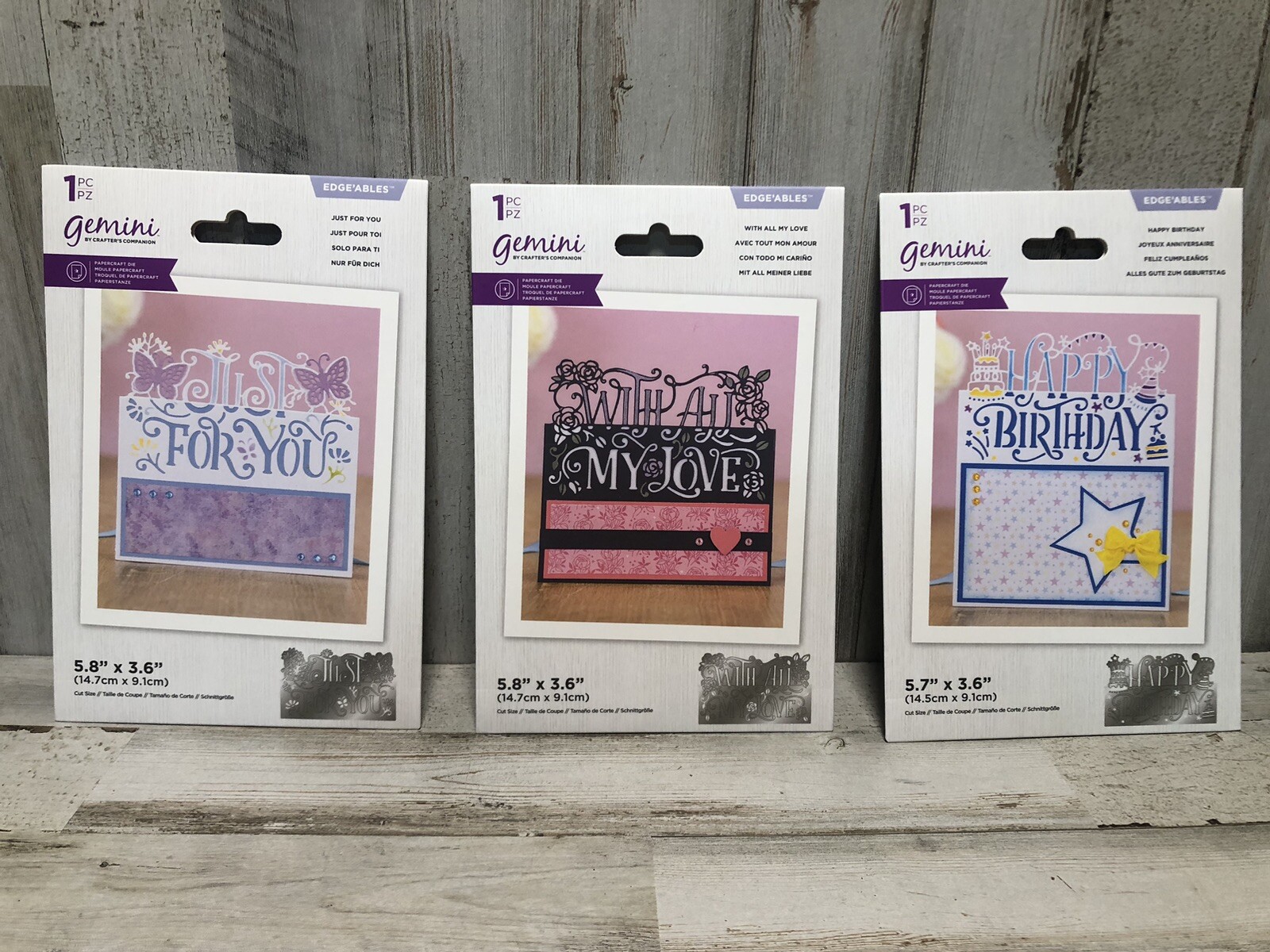 Lot of 3 Gemini by Crafter’s Companion Edge’Ables Papercraft Die New