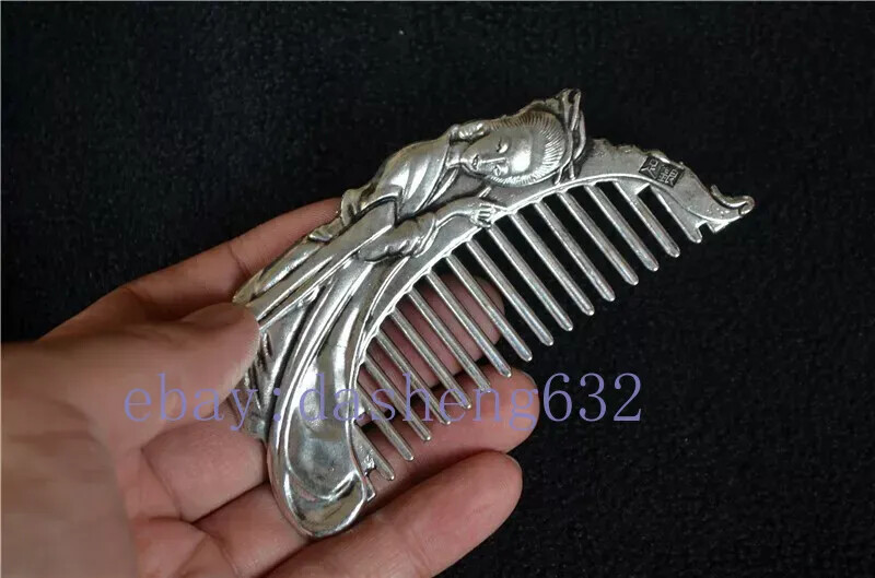 Exquisite Old Chinese handmade Beauty comb statue