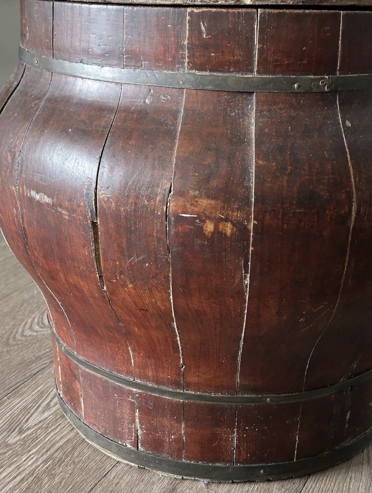 Antique Chinese Wood Rice Barrel Solid Wood