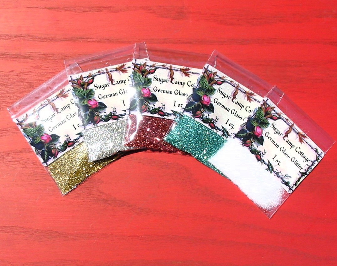 German Glass Glitter Victorian Christmas Sampler 5 Ounces Free Shipping