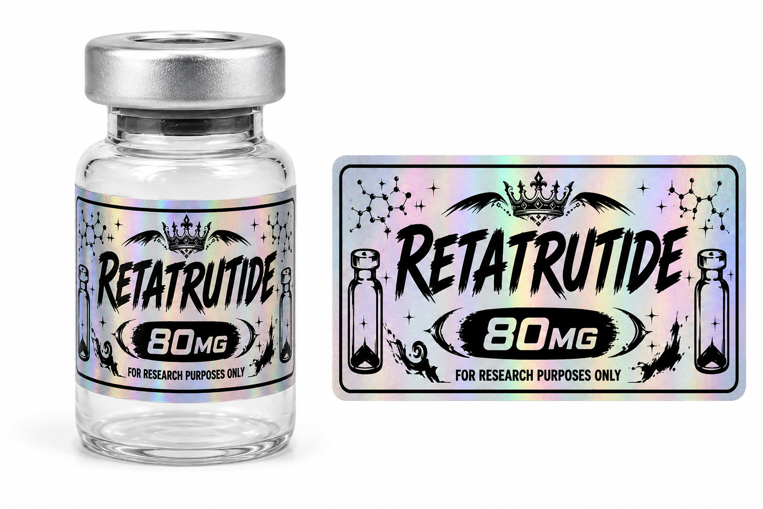 Customizable Silver Peptide Vial Labels for 3ml Vials- Set of 20 labels!