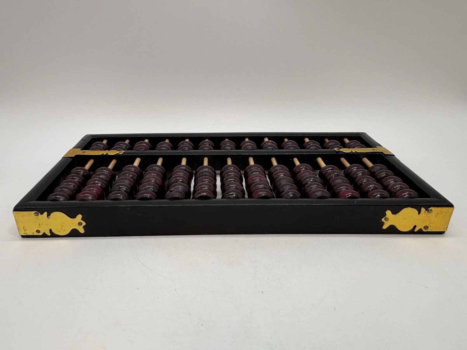 Vintage Flying Eagle Abacus 13 Row 91 Beads Brass Accents 11.5” X 5.5”