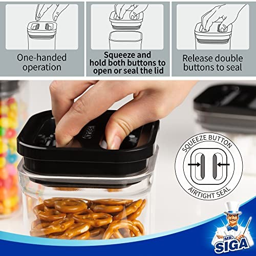 4 Pack Airtight Food Storage Container Set, BPA Free Kitchen Pantry Black