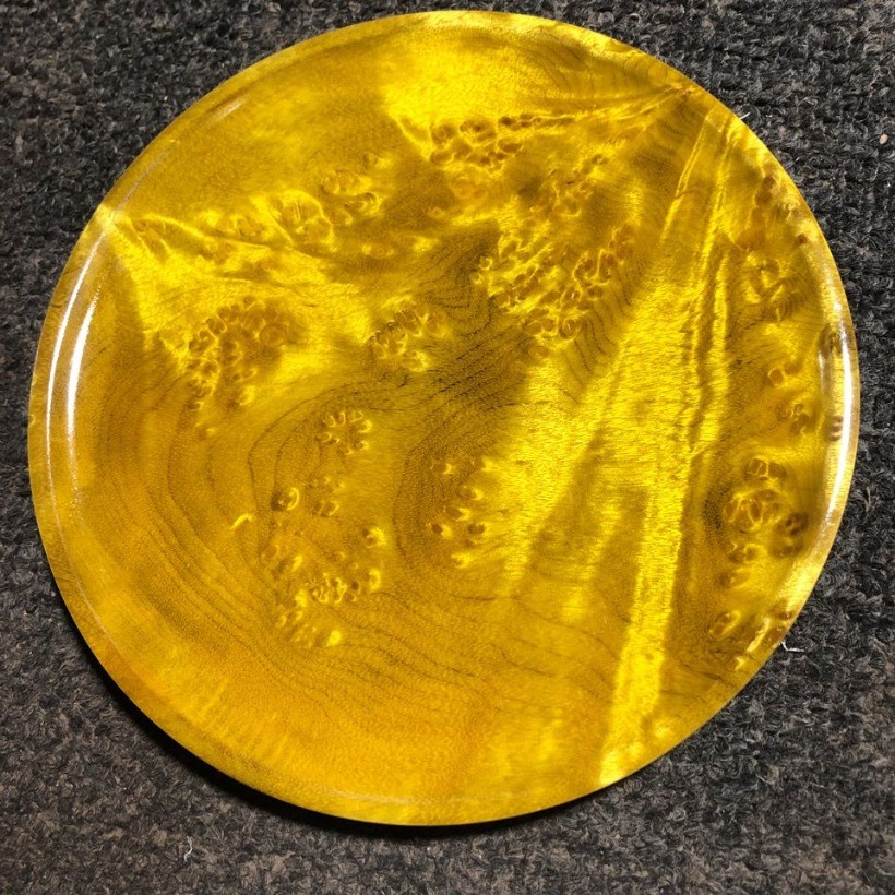 Golden Camphor Wood Plate 7cm Natural Wood Coaster Fruit Snack Dish Random Color