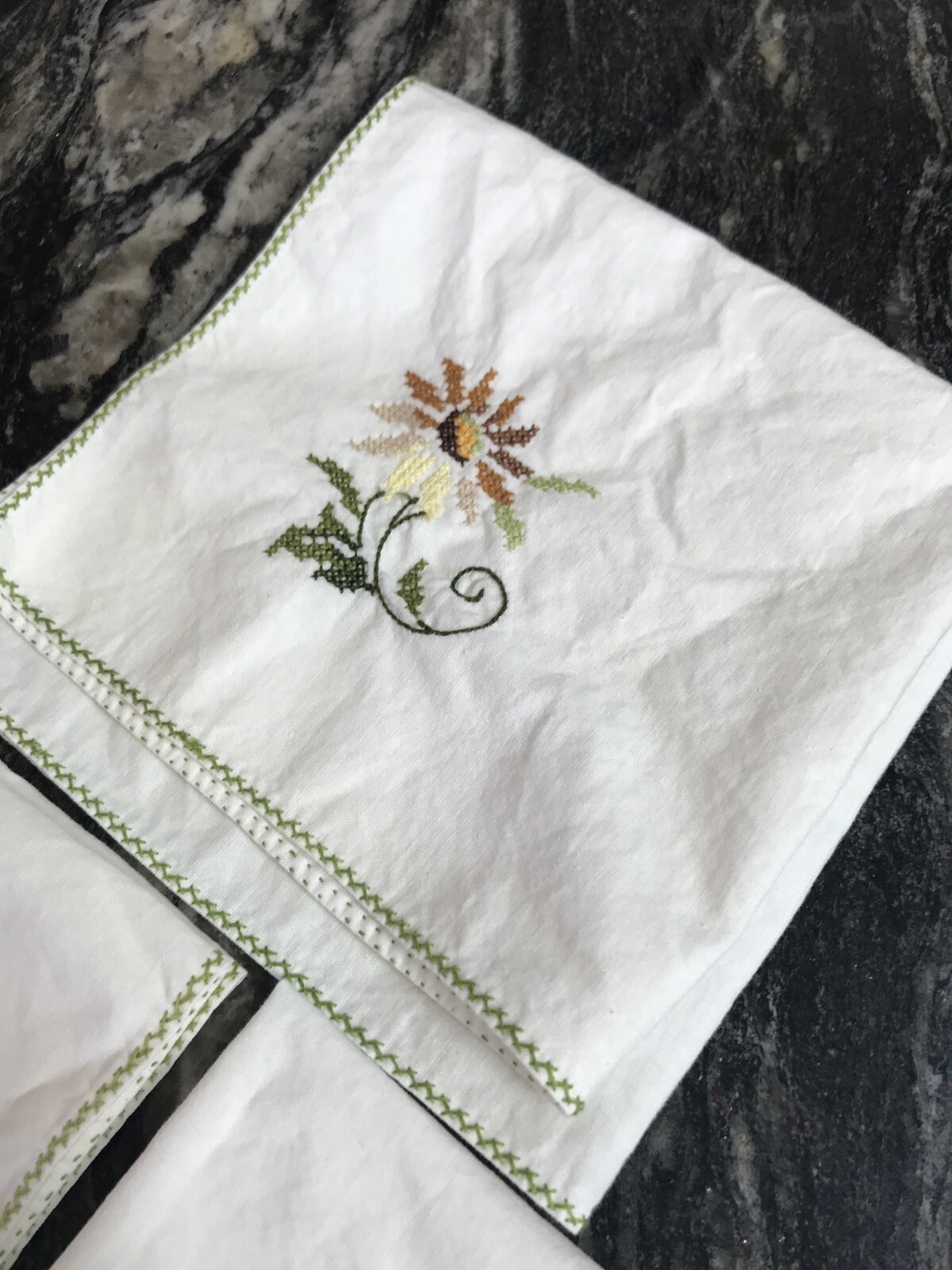 vintage chinese table embroidery (14.5″) (set of 5)