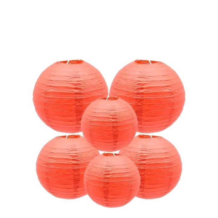 15 Pcs Red Decorative Chinese Japanese Hanging Paper Lanterns Assortment Sizes
