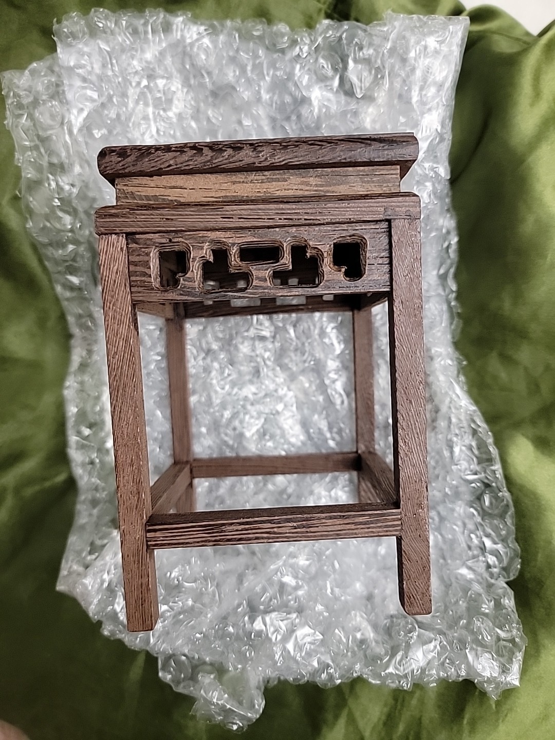 Natural Wenge Wood Display Rack Tank Vase Stone Pot Statue Art Stand Decor
