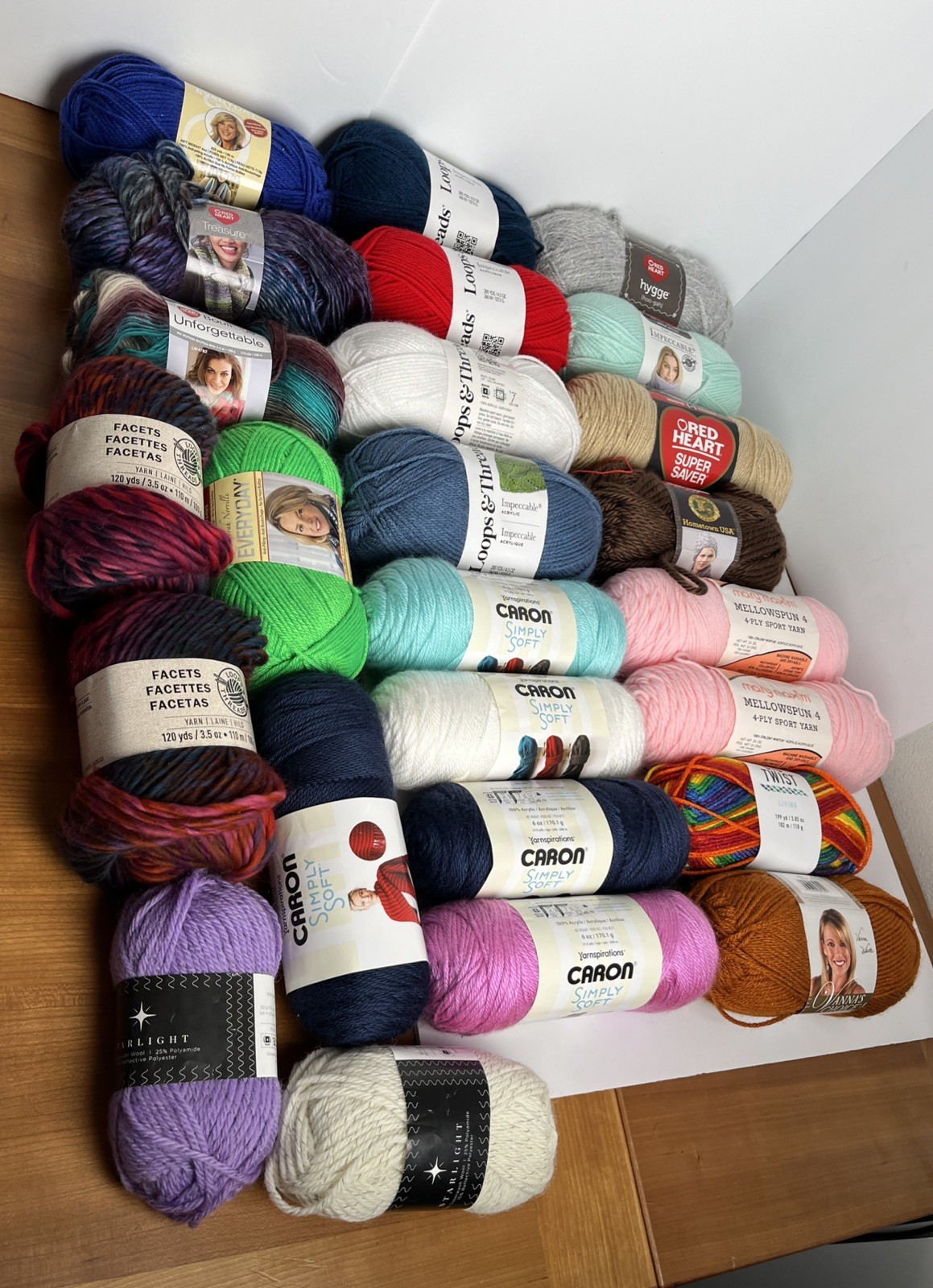 Yarn Lot: Various Brands Red Heart, Caron, Everyday, Loops & Threads, Lion Brand