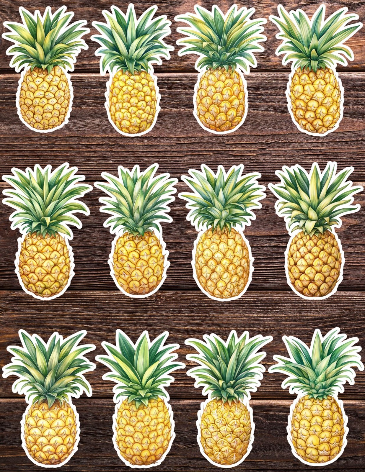 Pineapples Die Cut Vinyl Stickers Scrapbooking Laptop Waterbottle