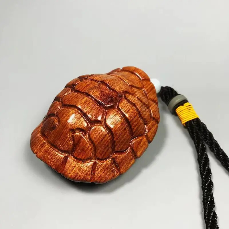 Rosewood Hand Piece Turtle Shell Wood Carving Artifact Pendant Hangings Jewelry