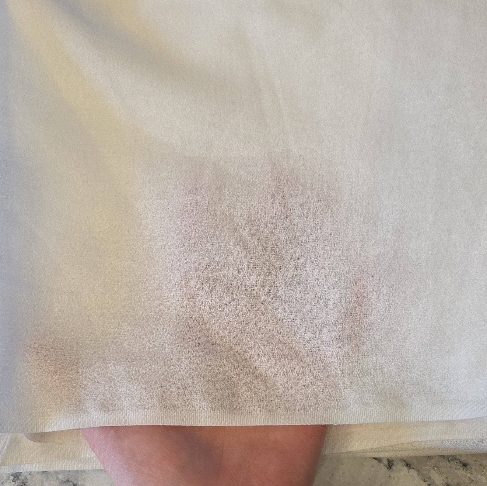 Vintage 44″x90″ White Solid Plain Fabric Material Textile Cloth for Sewing