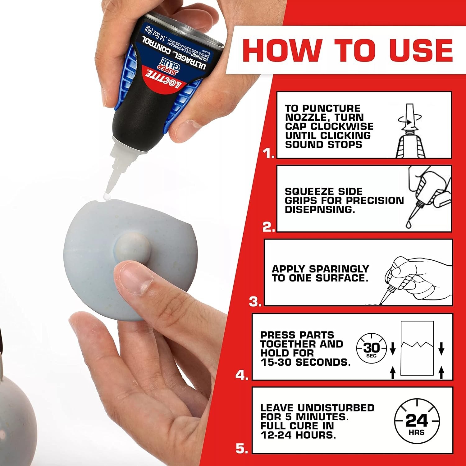 Super Glue Ultra Gel Control, Clear, 0.14 fl oz Bottle, 6 Pack – Superglue fo…